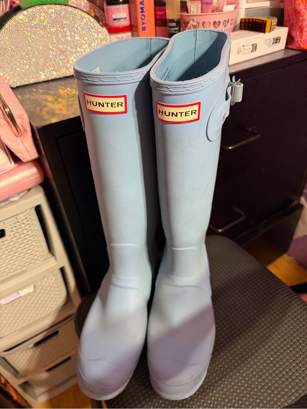 Hunter Light Blue Tall Waterproof Rain Boots